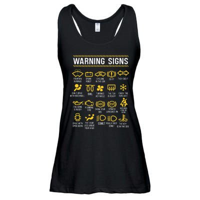 Warning Signs 101 Funny Car Mechanic Ladies Essential Flowy Tank