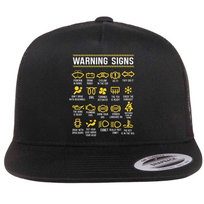 Warning Signs 101 Funny Car Mechanic Flatbill Hat