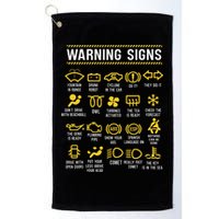 Warning Signs 101 Funny Car Mechanic Golf Towel