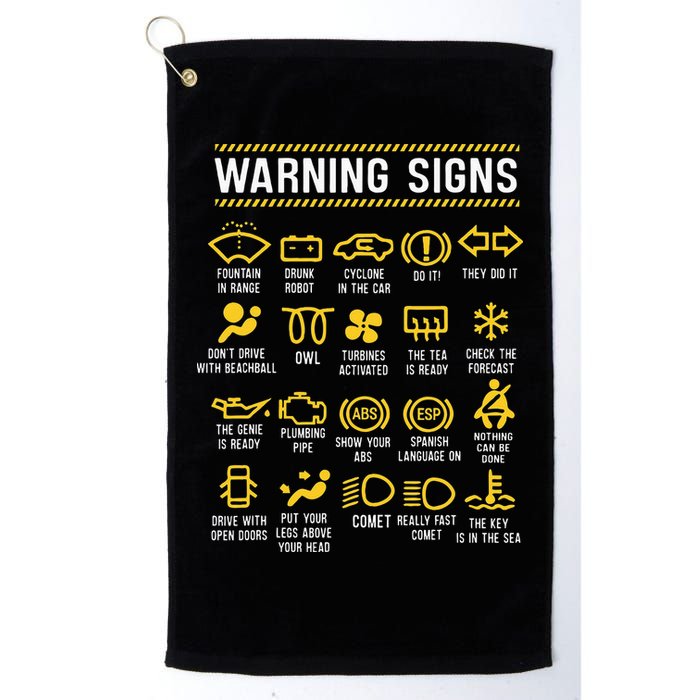 Warning Signs 101 Funny Car Mechanic Golf Towel