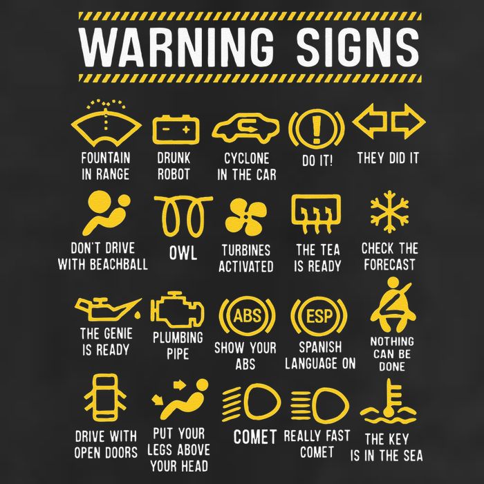 Warning Signs 101 Funny Car Mechanic Golf Towel