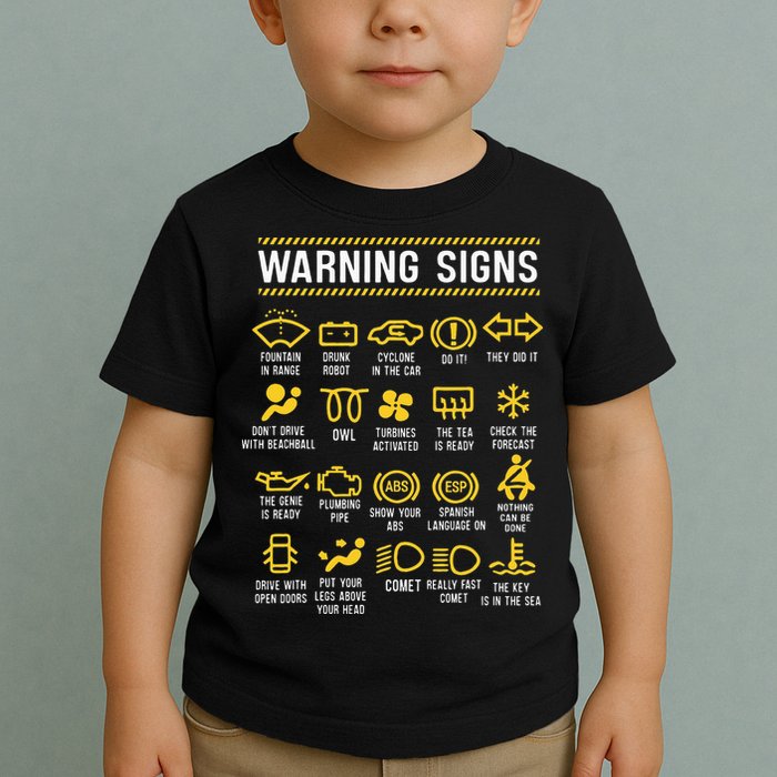 Warning Signs 101 Funny Car Mechanic Toddler T-Shirt