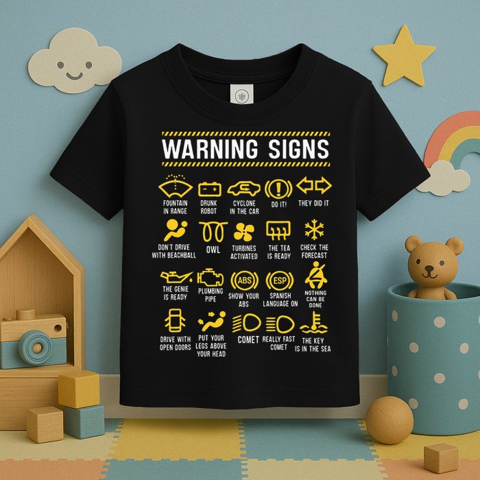 Warning Signs 101 Funny Car Mechanic Toddler T-Shirt