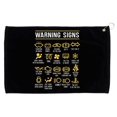 Warning Signs 101 Funny Car Mechanic Grommeted Golf Towel