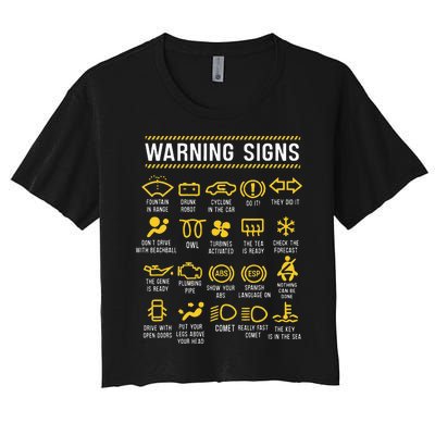 Warning Signs 101 Funny Car Mechanic Women's Crop Top Tee