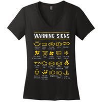 Warning Signs 101 Funny Car Mechanic Women's V-Neck T-Shirt