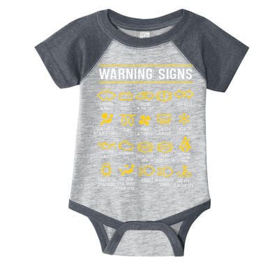 Warning Signs 101 Funny Car Mechanic Infant Baby Jersey Bodysuit