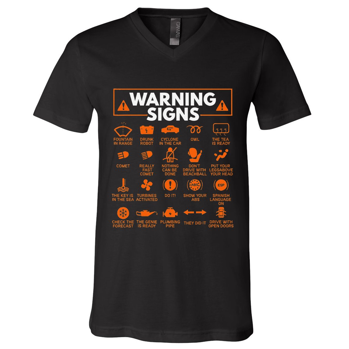 Warning Signs 101 Funny Car Mechanic Gift Gift Car Funny V-Neck T-Shirt