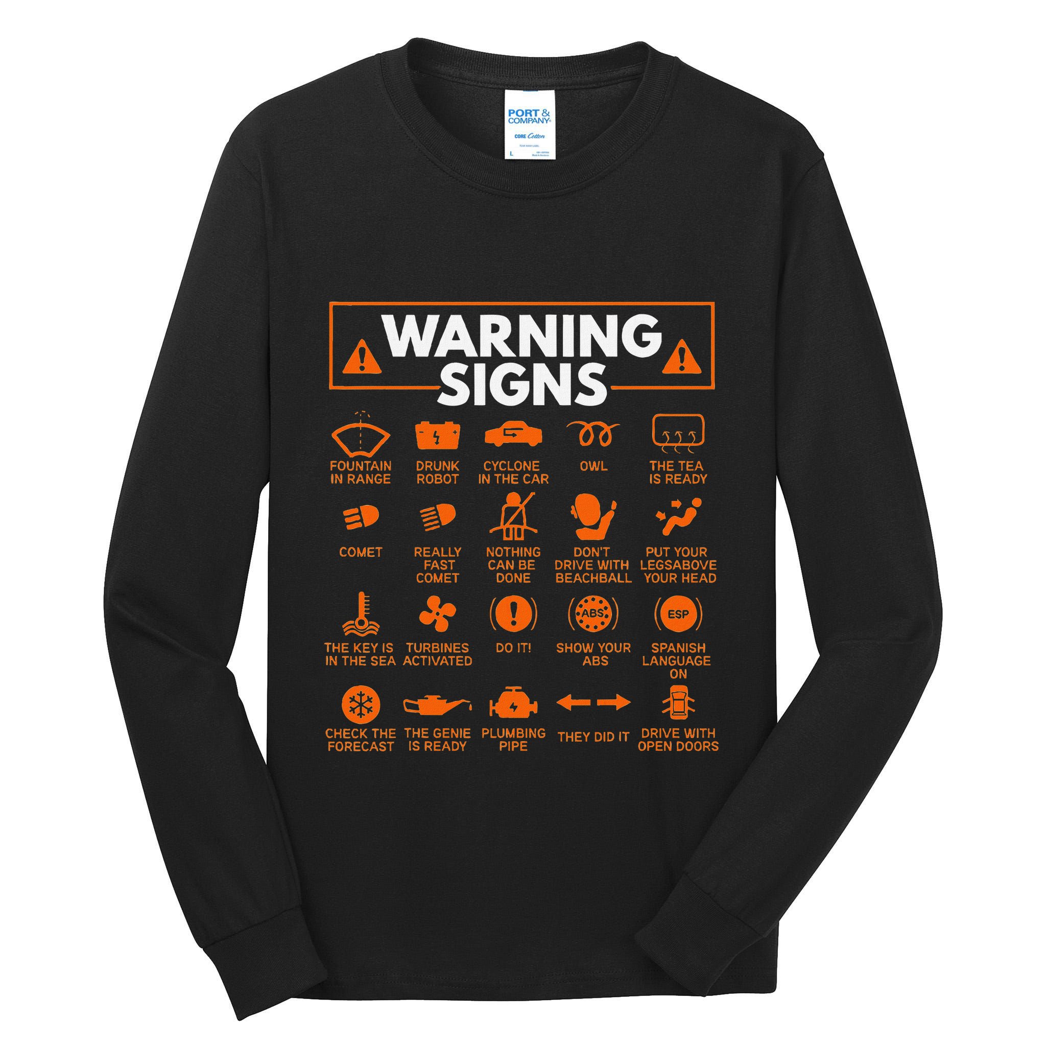 Warning Signs 101 Funny Car Mechanic Gift Gift Car Funny Tall Long Sleeve T-Shirt
