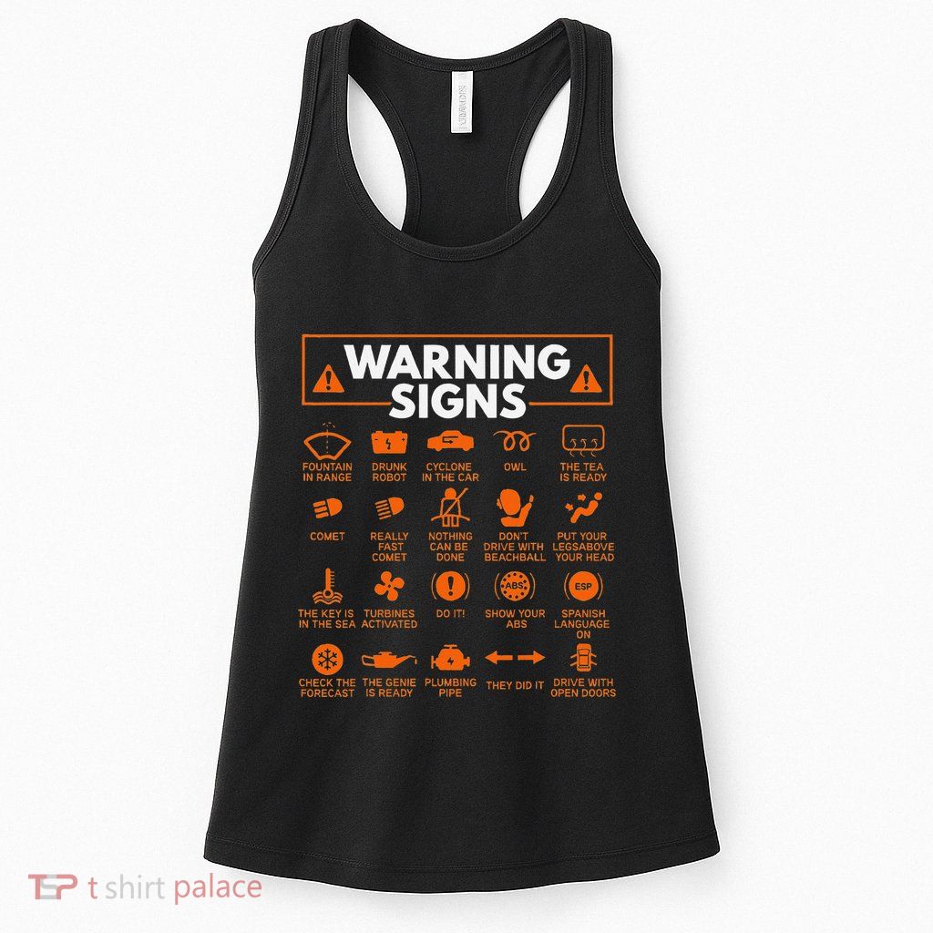 Warning Signs 101 Funny Car Mechanic Gift Gift Car Funny Womens Tank Top