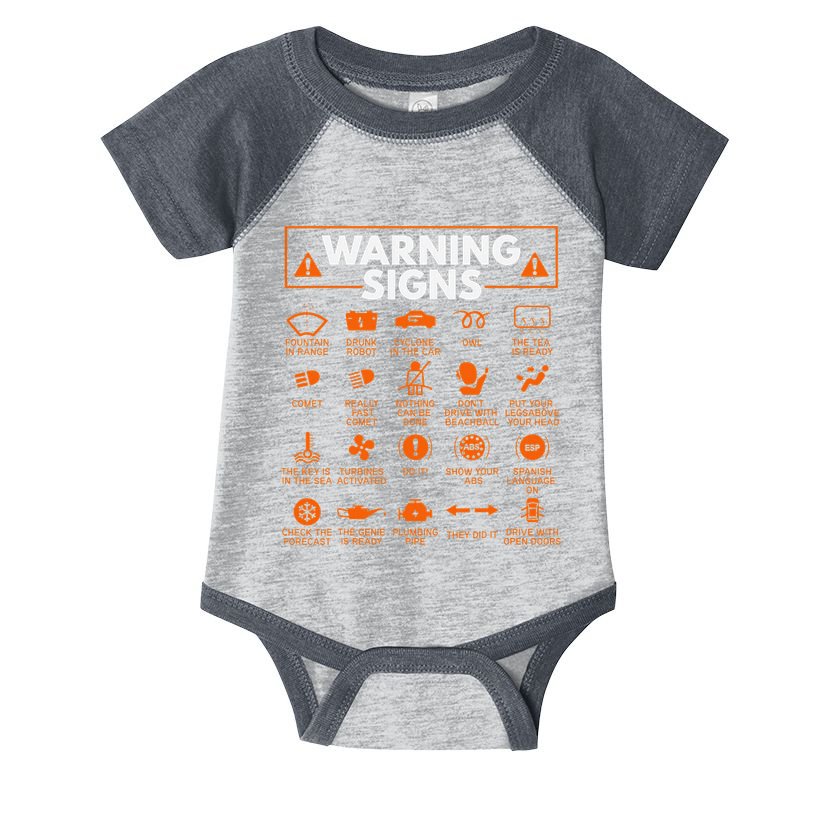 Warning Signs 101 Funny Car Mechanic Gift Gift Car Funny Infant Baby Jersey Bodysuit
