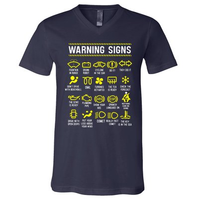 Warning Signs 101 V-Neck T-Shirt