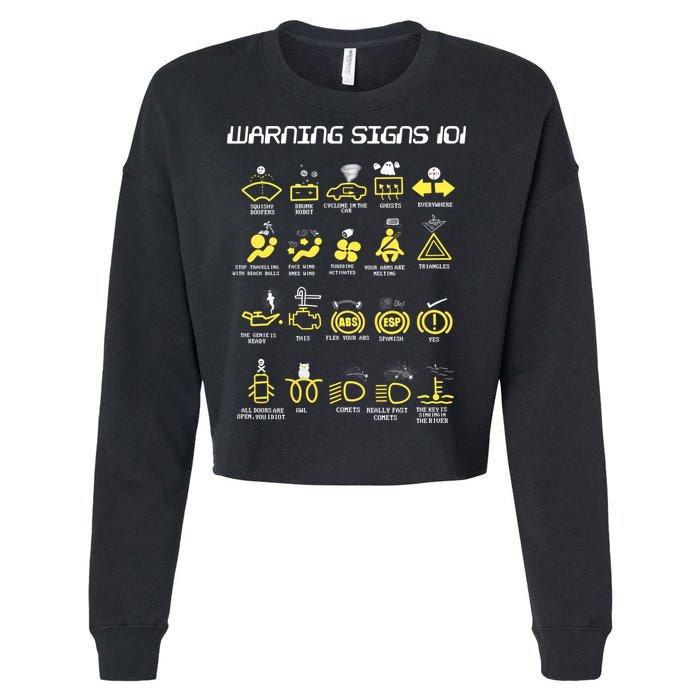 Warning Signs 101 Cropped Pullover Crew