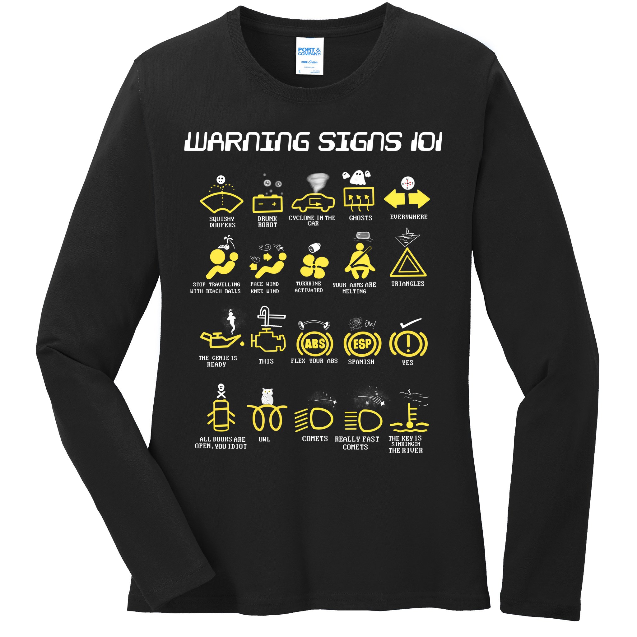Warning Signs 101 Ladies Long Sleeve Shirt