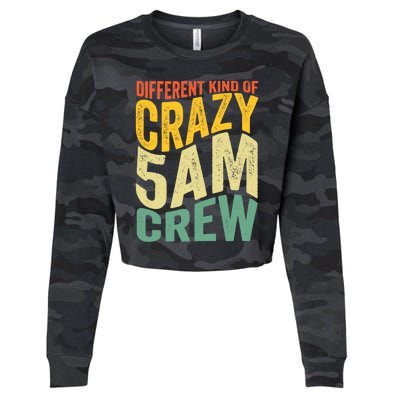 Workout Squad 5 AM Crew Funny Gym Saying Vintage Cropped Pullover Crew