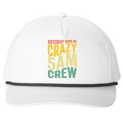 Workout Squad 5 AM Crew Funny Gym Saying Vintage Snapback Five-Panel Rope Hat