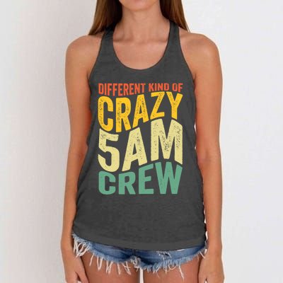 Workout Squad 5 AM Crew Funny Gym Saying Vintage Women's Knotted Racerback Tank