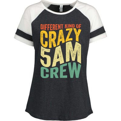 Workout Squad 5 AM Crew Funny Gym Saying Vintage Enza Ladies Jersey Colorblock Tee