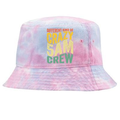 Workout Squad 5 AM Crew Funny Gym Saying Vintage Tie-Dyed Bucket Hat