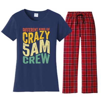 Workout Squad 5 AM Crew Funny Gym Saying Vintage Women's Flannel Pajama Set