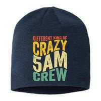 Workout Squad 5 AM Crew Funny Gym Saying Vintage Sustainable Beanie