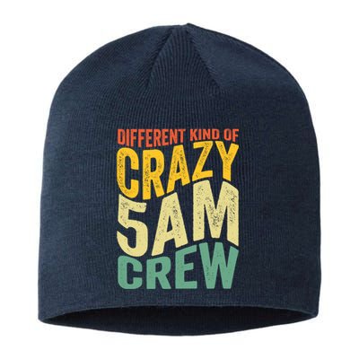 Workout Squad 5 AM Crew Funny Gym Saying Vintage Sustainable Beanie