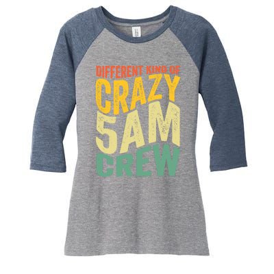 Workout Squad 5 AM Crew Funny Gym Saying Vintage Women's Tri-Blend 3/4-Sleeve Raglan Shirt