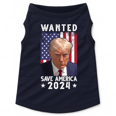 Wanted Save America 2024 Donald Trump USA Flag Doggie Tank