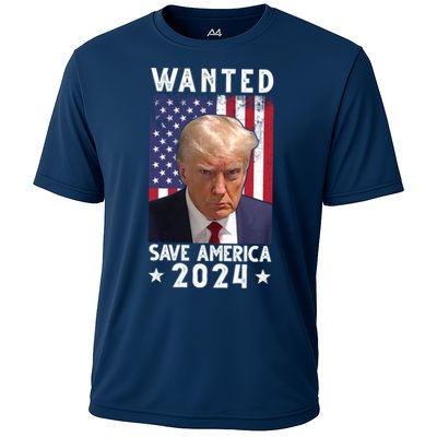 Wanted Save America 2024 Donald Trump USA Flag Performance Shirt
