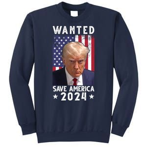 Wanted Save America 2024 Donald Trump USA Flag Sweatshirt