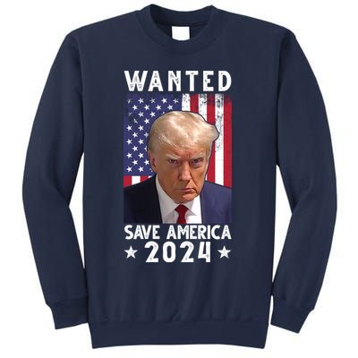 Wanted Save America 2024 Donald Trump USA Flag Sweatshirt