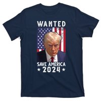 Wanted Save America 2024 Donald Trump USA Flag T-Shirt