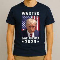 Wanted Save America 2024 Donald Trump USA Flag T-Shirt