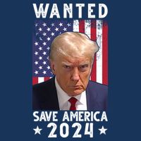 Wanted Save America 2024 Donald Trump USA Flag T-Shirt