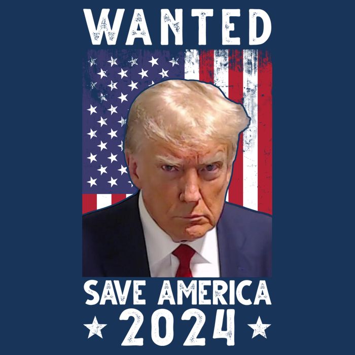 Wanted Save America 2024 Donald Trump USA Flag T-Shirt