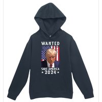 Wanted Save America 2024 Donald Trump USA Flag Urban Pullover Hoodie