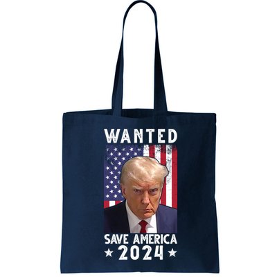 Wanted Save America 2024 Donald Trump USA Flag Bag