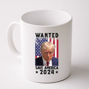 Wanted Save America 2024 Donald Trump USA Flag Coffee Mug