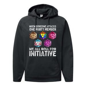 When Someone Attacks One Party Member D20 Dice LGBTQ Ally Performance Fleece Hoodie