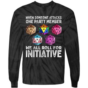 When Someone Attacks One Party Member D20 Dice LGBTQ Ally Tie-Dye Long Sleeve Shirt