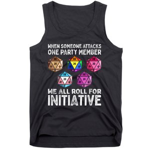 When Someone Attacks One Party Member D20 Dice LGBTQ Ally Tank Top