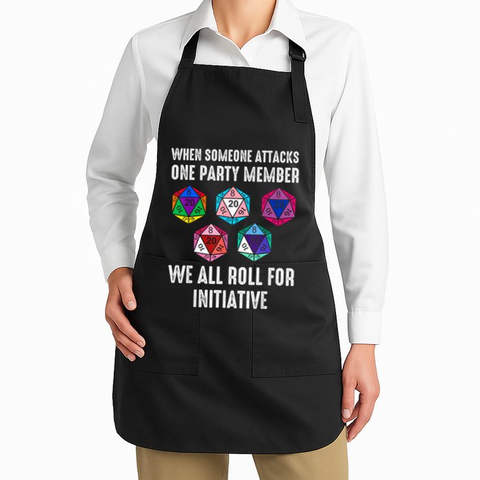 When Someone Attacks One Party Member D20 Dice Lgbtq Ally Full-Length Apron With Pockets