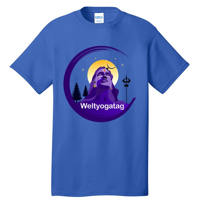 Weltyogatag Shiva Auspicious Day Of Yoga Great Gift Tall T-Shirt