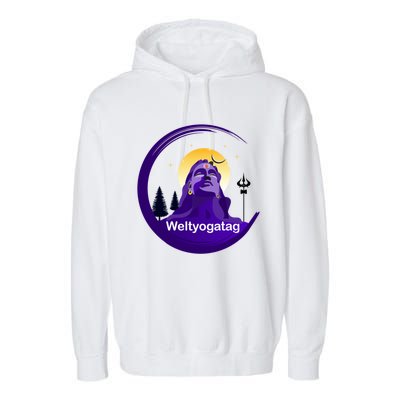 Weltyogatag Shiva Auspicious Day Of Yoga Great Gift Garment-Dyed Fleece Hoodie