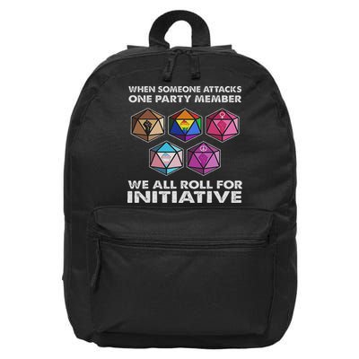 When Someone Attacks One Party Member We All Roll Initiative 16 in Basic Backpack