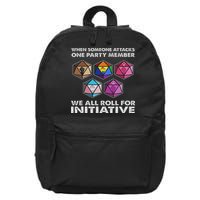 When Someone Attacks One Party Member We All Roll Initiative 16 in Basic Backpack