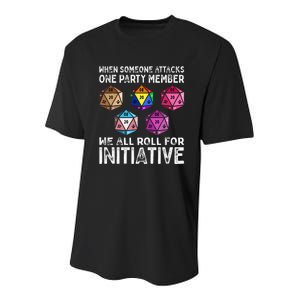 When Someone Attacks One Party Member D20 Dice LGBTQ Ally Youth Performance Sprint T-Shirt