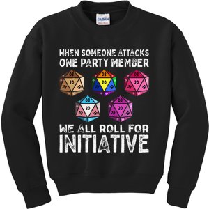 When Someone Attacks One Party Member D20 Dice LGBTQ Ally Kids Sweatshirt