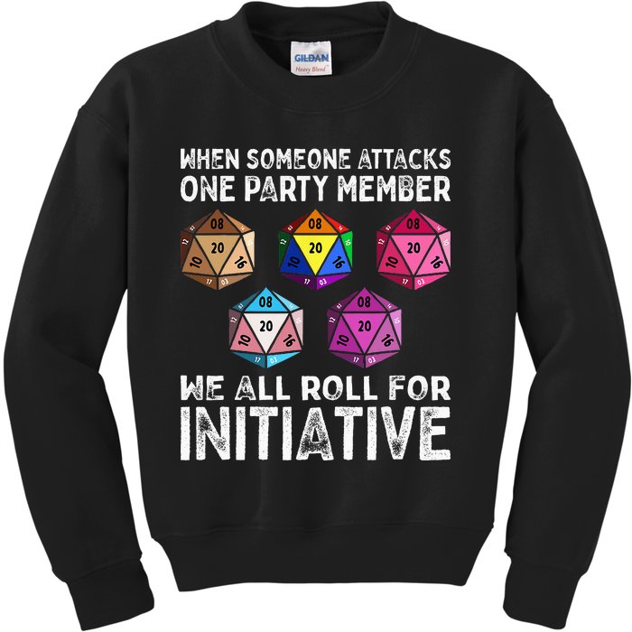 When Someone Attacks One Party Member D20 Dice LGBTQ Ally Kids Sweatshirt