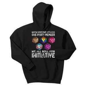 When Someone Attacks One Party Member D20 Dice LGBTQ Ally Kids Hoodie